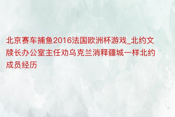 北京赛车捕鱼2016法国欧洲杯游戏_北约文牍长办公室主任劝乌克兰消释疆城一样北约成员经历