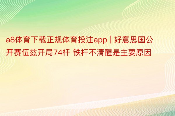 a8体育下载正规体育投注app | 好意思国公开赛伍兹开局74杆 铁杆不清醒是主要原因